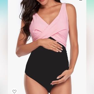 Pink Maternity one piece bathing suit
